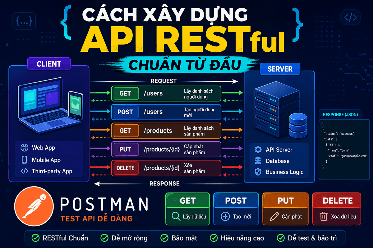 Cách Xây Dựng API RESTful Chuẩn Từ A đến Z (2026)