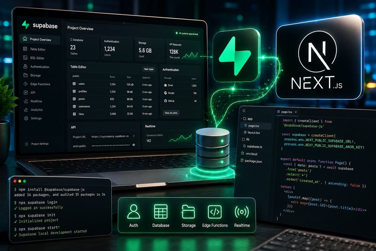Hướng Dẫn Cài Đặt Supabase Cho Next.js Từ A-Z 2026